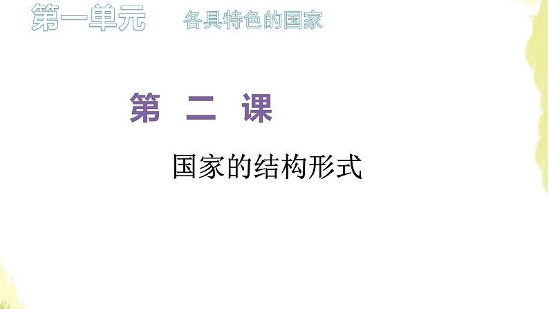 部编版高中政治选择性必修1第一单元各具特色的国家第二课第一框主权统一与政权分层课件第1页