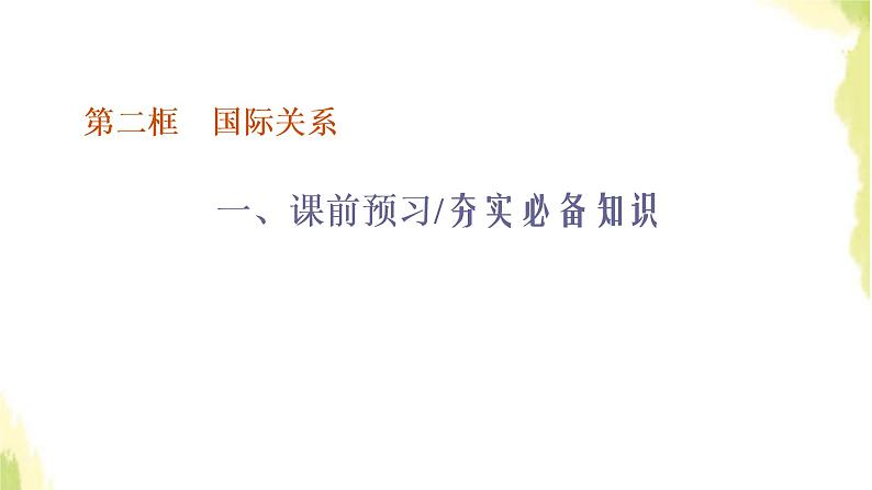 部编版高中政治选择性必修1第二单元世界多极化第三课第二框国际关系课件第1页