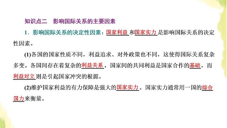 部编版高中政治选择性必修1第二单元世界多极化第三课第二框国际关系课件第7页