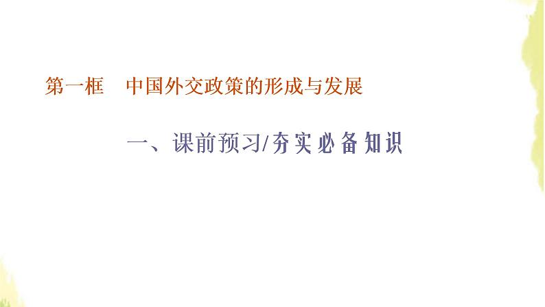 部编版高中政治选择性必修1第二单元世界多极化第五课第一框中国外交政策的形成与发展课件03