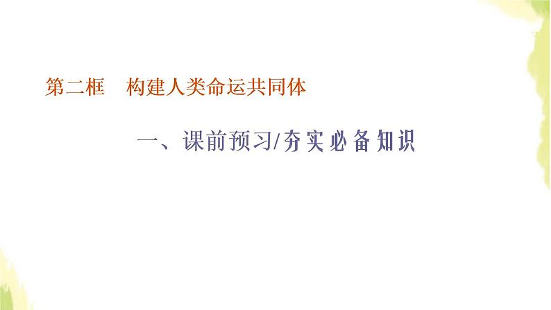 部编版高中政治选择性必修1第二单元世界多极化第五课第二框构建人类命运共同体课件第1页