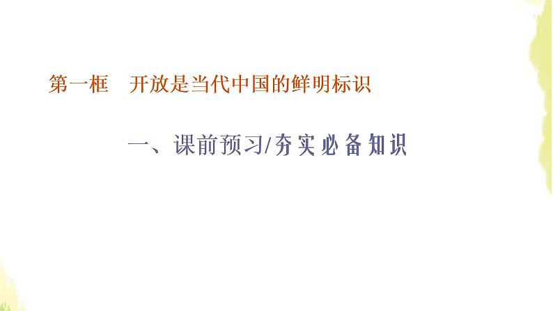 部编版高中政治选择性必修1第三单元经济全球化第七课第一框开放是当代中国的鲜明标识课件第3页