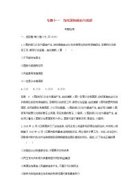 山东专用高考政治一轮复习专题十一当代国际政治与经济专题检测含解析