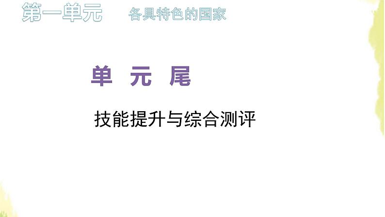 部编版高中政治选择性必修1第一单元各具特色的国家单元尾技能提升与综合测评课件01