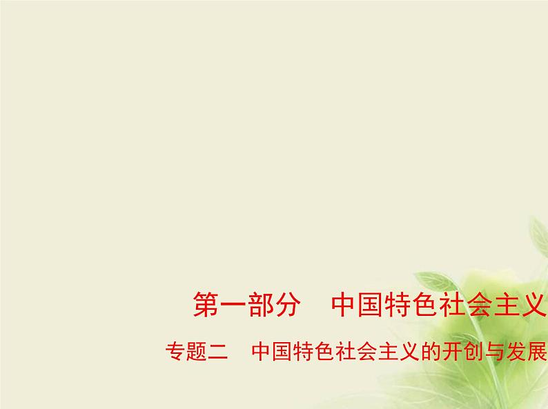 山东专用高考政治一轮复习专题二中国特色社会主义的开创与发展2课件01