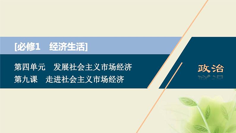 高考政治一轮复习第四单元发展社会主义市场经济第九课走进社会主义市场经济课件必修1第1页