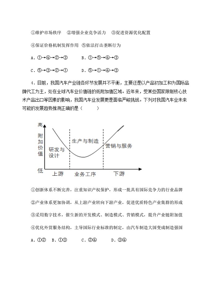 2022大连部分学校高三高考联合模拟考试政治试题02