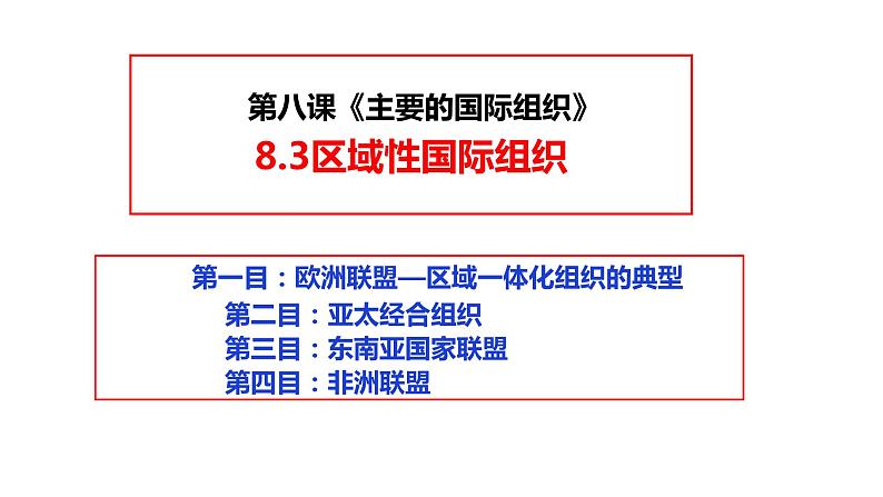 第三单元第八课第三框课件6（选择性必修一）——区域性国际组织第1页