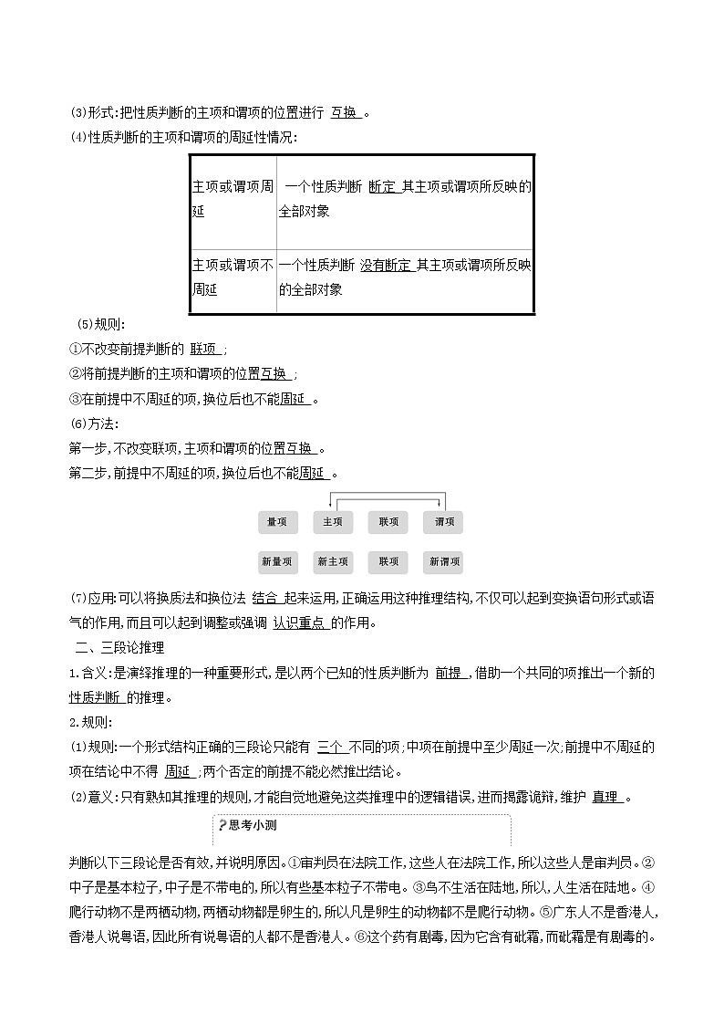 人教版高中政治选择性必修3第2单元遵循逻辑思维规则第6课第2课时简单判断的演绎推理方法学案02
