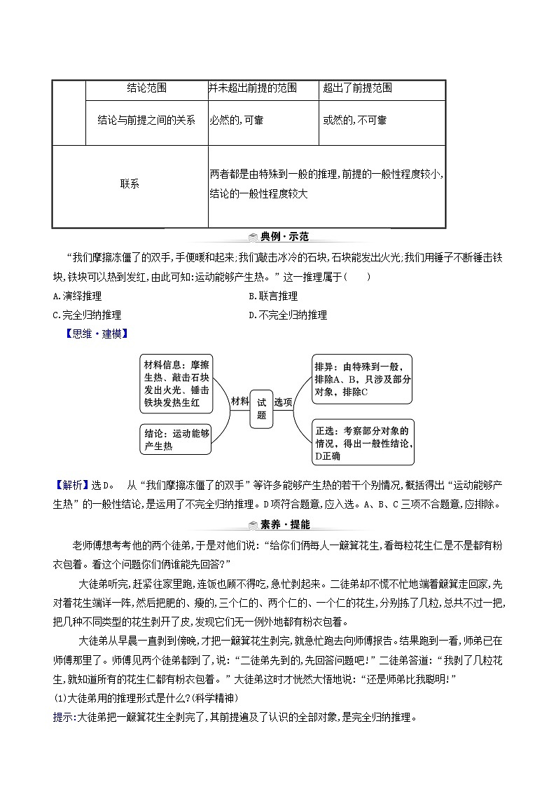 人教版高中政治选择性必修3第2单元遵循逻辑思维规则第7课第1课时归纳推理及其方法学案03