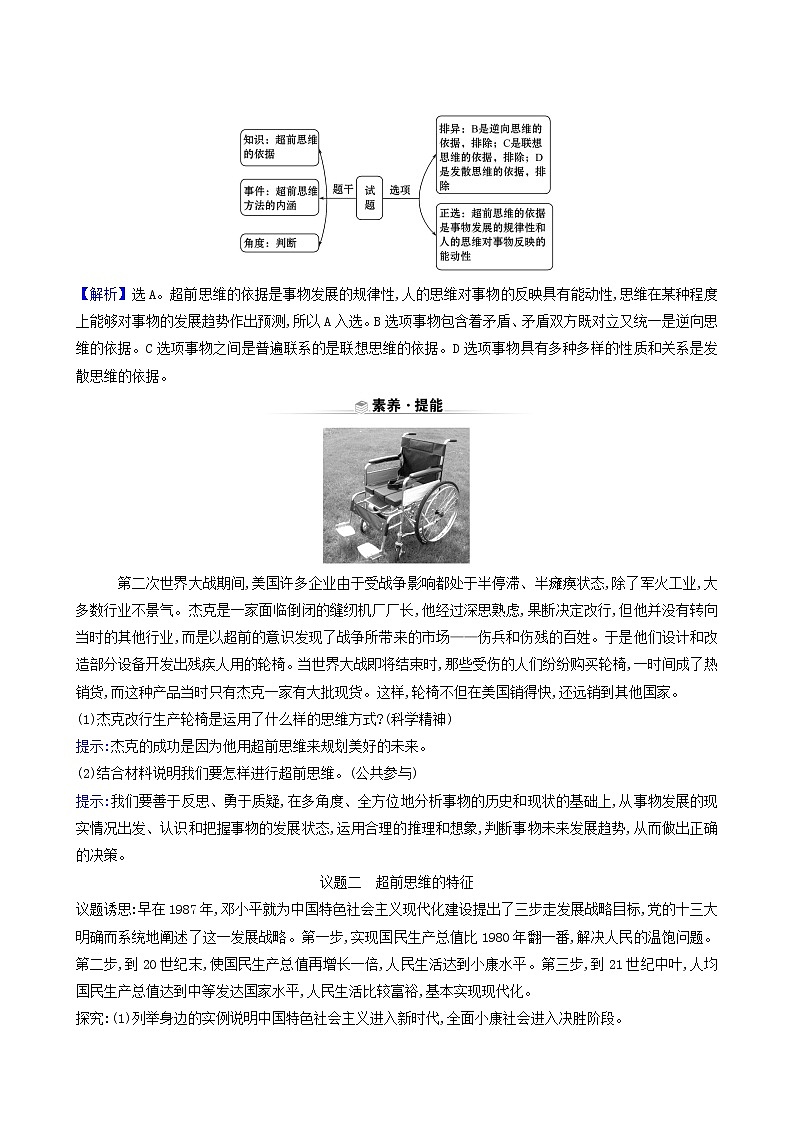 人教版高中政治选择性必修3第4单元提高创新思维能力第13课第1课时超前思维的含义与特征学案03