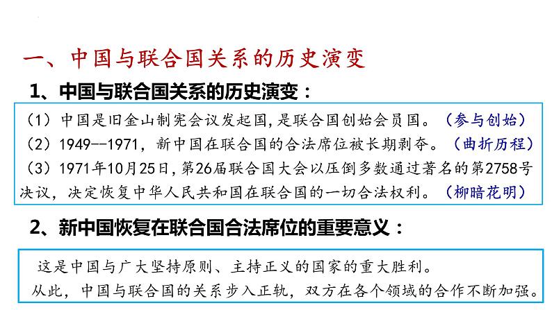 第三单元第九课第一框课件5（选择性必修一）——中国与联合国05