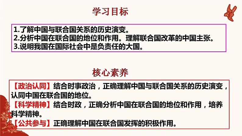 第三单元第九课第一框课件3（选择性必修一）——中国与联合国第2页