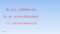 高中政治 (道德与法治)人教统编版选择性必修2 法律与生活第一单元 民事权利与义务第一课 在生活中学民法用民法认真对待民事权利与义务图文ppt课件