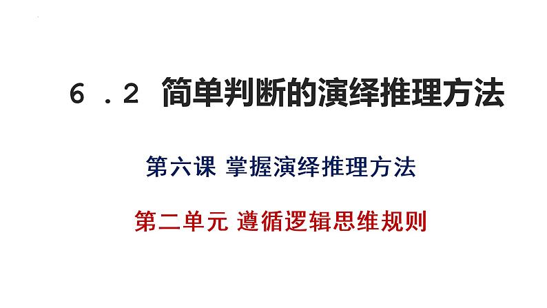 6.2 简单判断的演绎推理方法 课件8选择性必修三逻辑与思维01