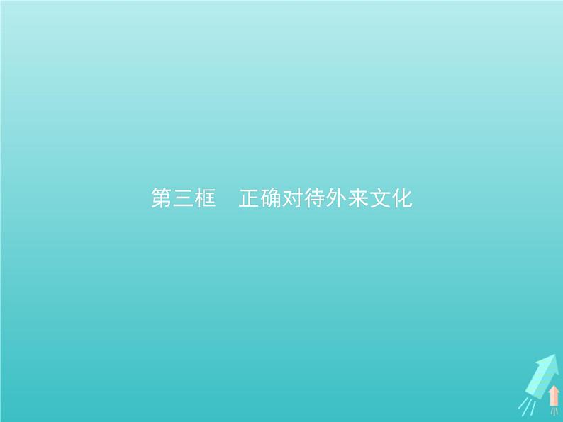 编版版高中政治必修4第3单元文化传承与文化创新第8课第3框正确对待外来文化课件01