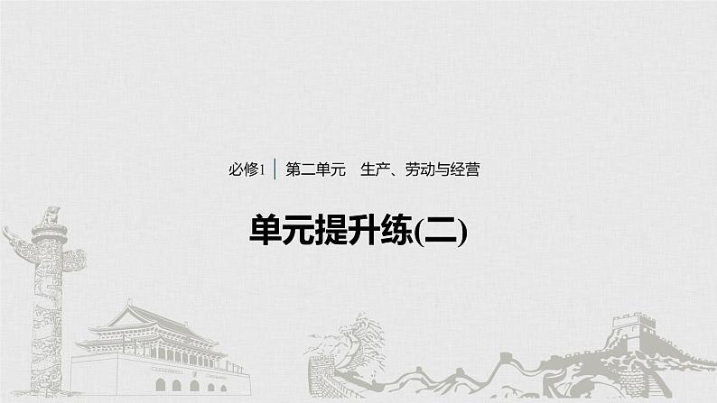 高考政治二轮复习必修1第2单元单元提升练含答案(二)课件第1页