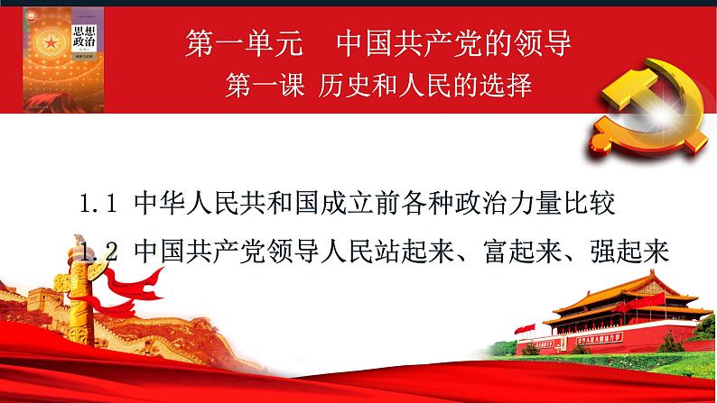 1.2 中国共产党领导人民站起来、富起来、强起来（教学课件）-高中政治人教统编版必修3第1页