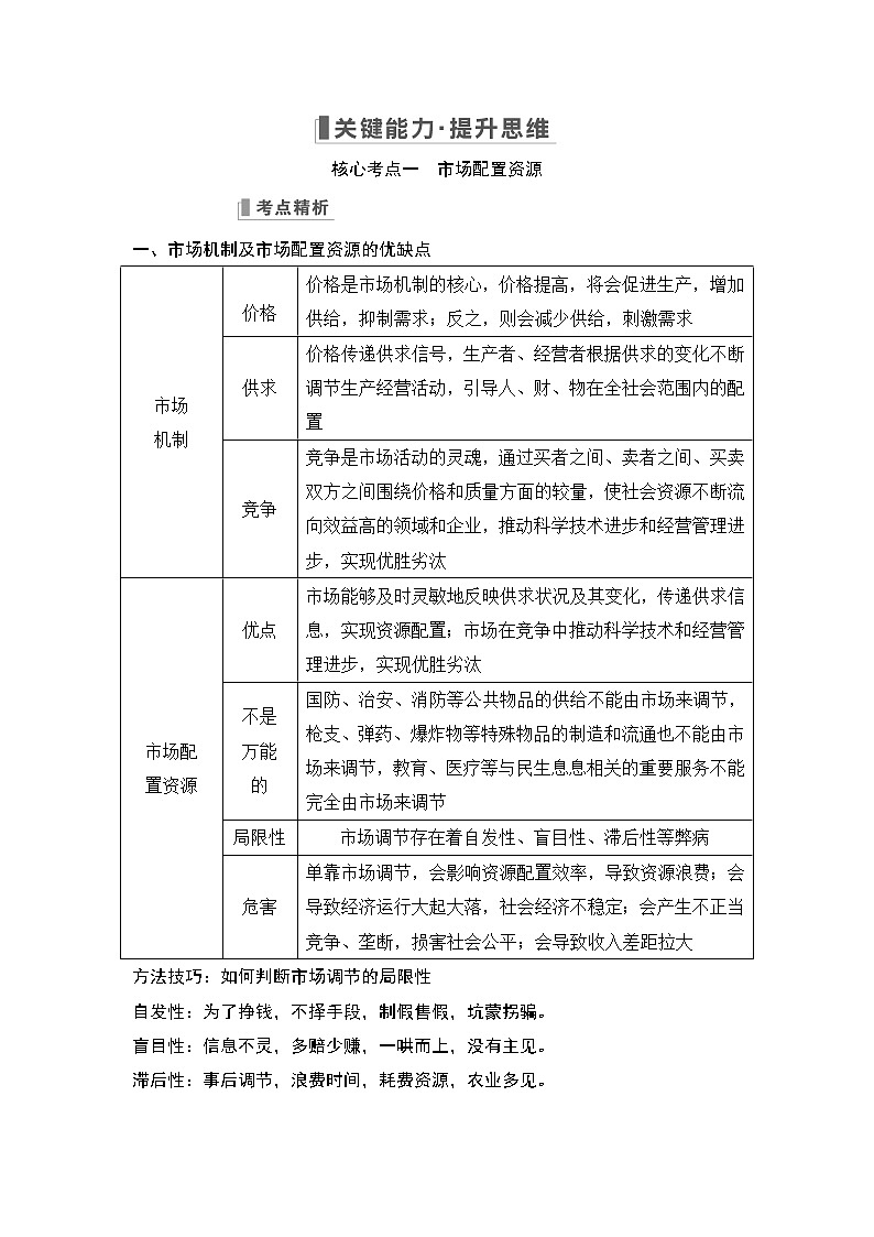 2023版高考政治（新教材）总复习一轮讲义第二课　我国的社会主义市场经济体制第3页