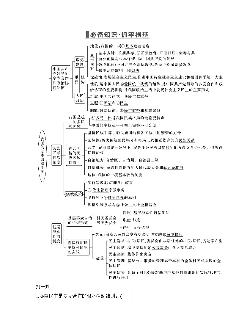 2023版高考政治（新教材）总复习一轮讲义第六课　我国的基本政治制度第2页