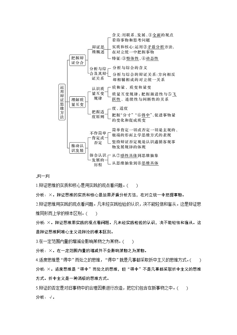 2023版高考政治（新教材）总复习一轮讲义第三单元　运用辩证思维方法第2页
