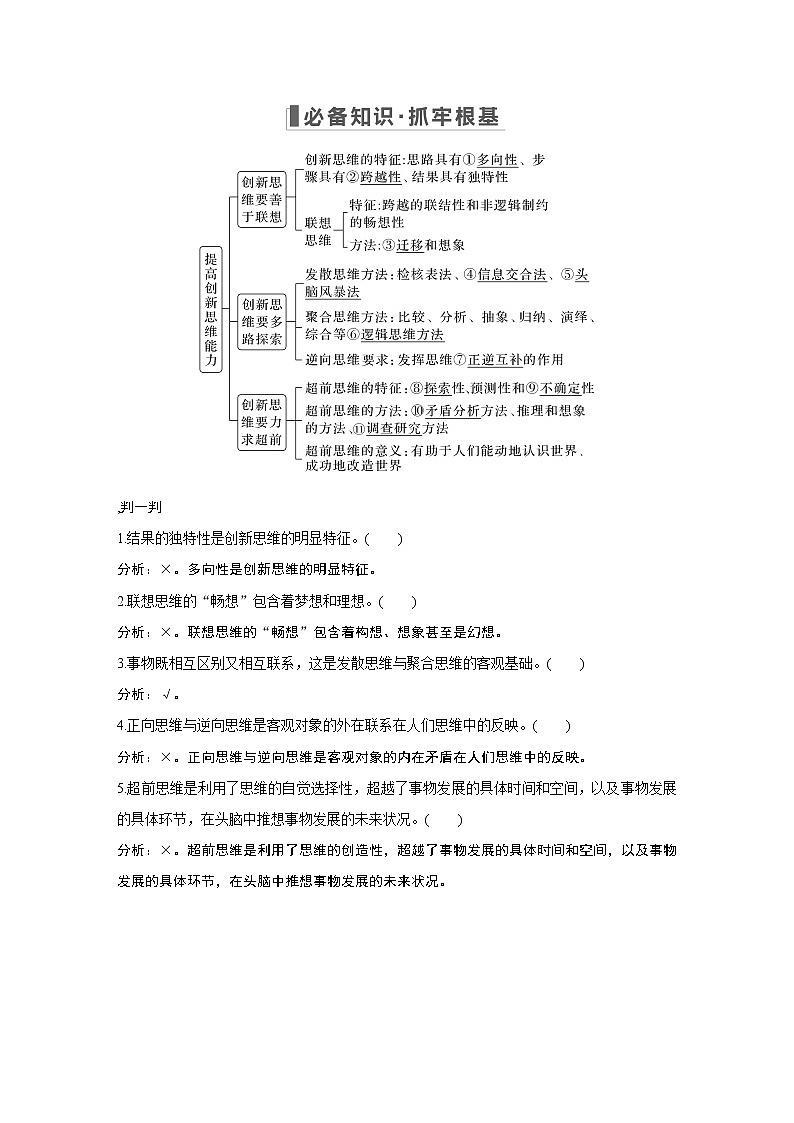 2023版高考政治（新教材）总复习一轮讲义第四单元　提高创新思维能力第2页