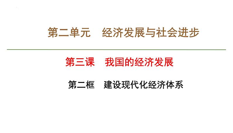 3.2 建设现代化经济体系 课件 12统编版高中政治必修二《经济与社会》01