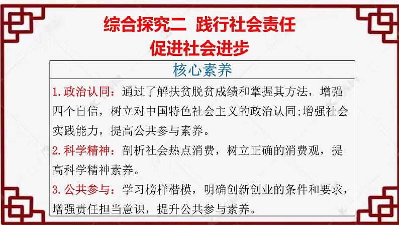 综合探究二  践行社会责任 促进社会进步（精品课件）-备战2023年新教材新高考政治一轮复习课件（统编版必修2）第3页