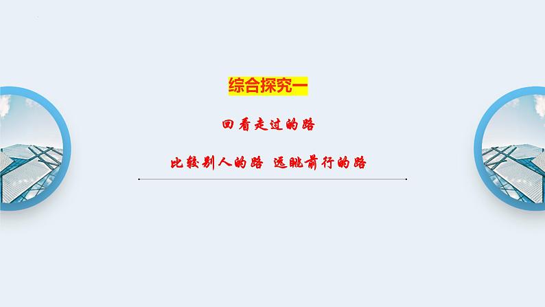 部编版高中政治必修一综合探究一：回看走过的路-比较别人的路-远眺前行的路课件第1页