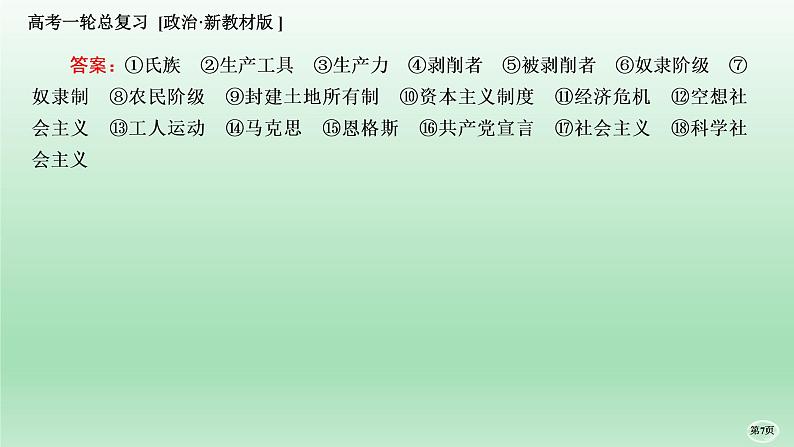 部编版高中政治高考一轮复习第一课社会主义从空想到科学、从理论到实践的发展课件第7页