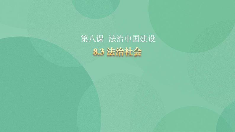 8.3 法治社会 课件+课堂检测（统编版必修3）01