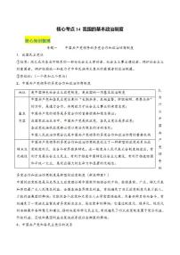 高考核心考点14 我国的基本政治制度-高考政治一轮复习全考点核心知识梳理＋对点练习（统编版）