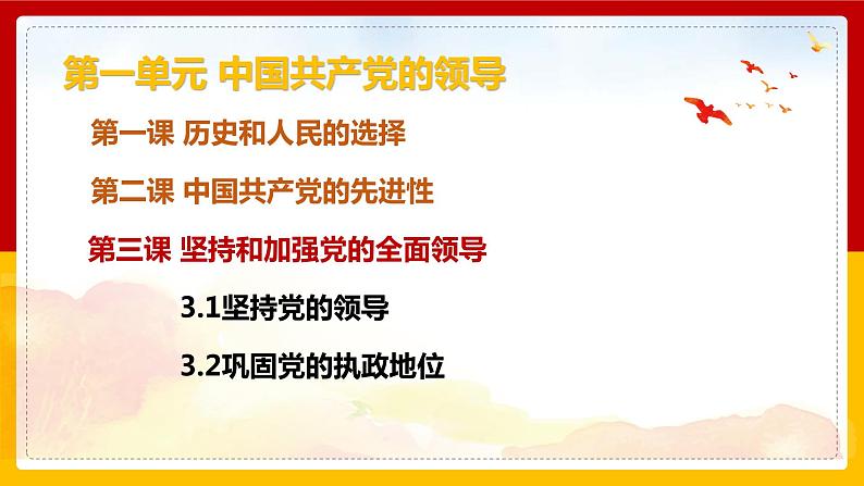 3.1坚持党的领导课件 4必修三政治与法治第1页