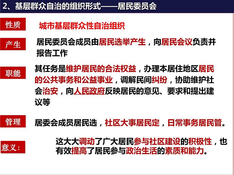 6.3 基层群众自治制度 课件 9 必修三 政治与法治08