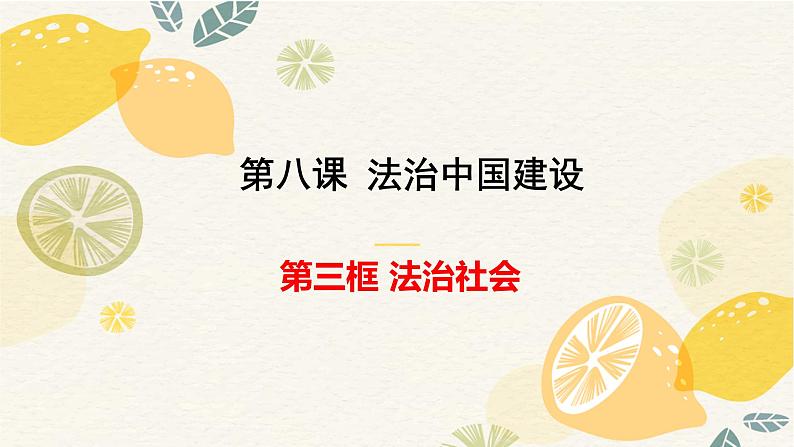 8.3 法治社会 课件 3 必修三政治与法治第1页