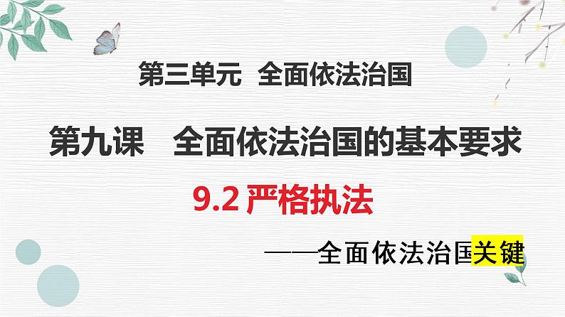 9.2 严格执法 课件 10 必修三政治与法治第1页