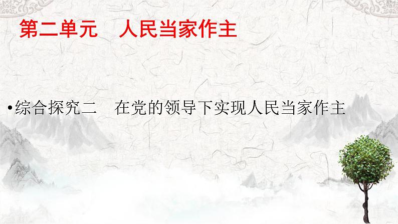 综合探究二  在党的领导下实现人民当家作主 课件 8必修三政治与法治01