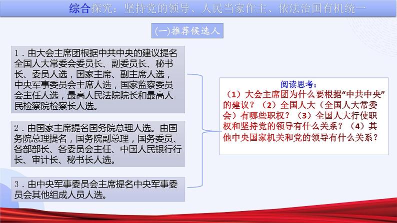 综合探究三 坚持党的领导、人民当家作主、依法治国的有机统一 课件 13必修三政治与法治第7页