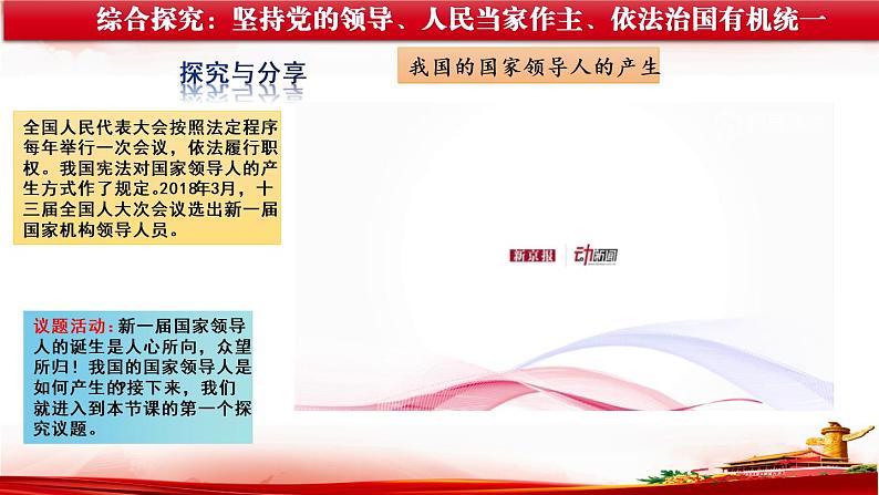 综合探究三 坚持党的领导、人民当家作主、依法治国的有机统一 课件 12必修三政治与法治第5页