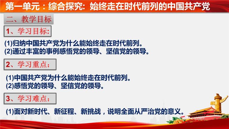 综合探究一 始终走在时代前列的中国共产党  课件303