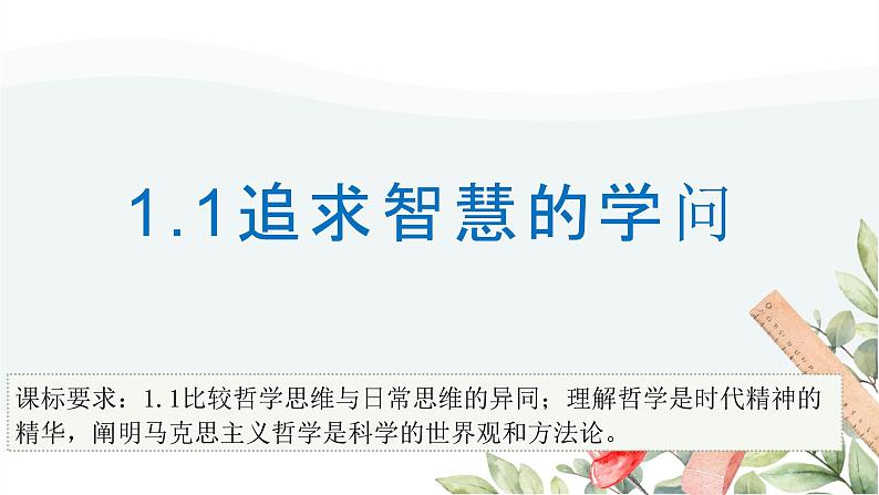 1.1 追求智慧的学问 课件5 必修四 哲学与文化第3页