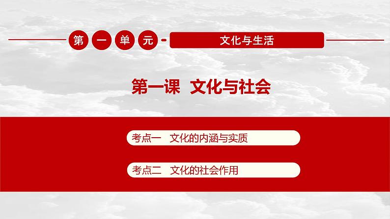 2023届高考政治人教版必修三 文化与生活第一课文化与社会 课件01