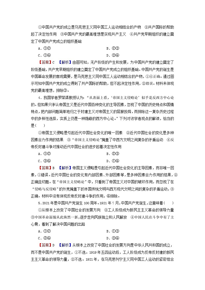 2023版新教材高考政治一轮总复习第一单元中国共产党的领导第1课历史和人民的选择课时演练课时演练部编版必修302