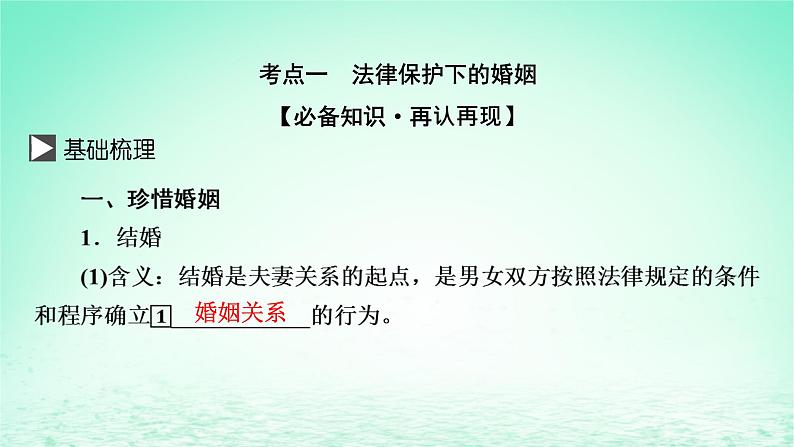 2023版新教材高考政治一轮总复习第二单元家庭与婚姻第6课珍惜婚姻关系课件部编版选择性必修203