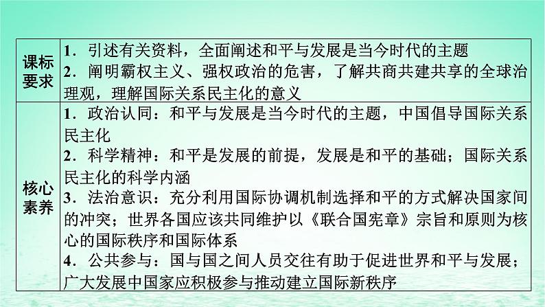 2023版新教材高考政治一轮总复习第二单元世界多极化第4课和平与发展课件部编版选择性必修102