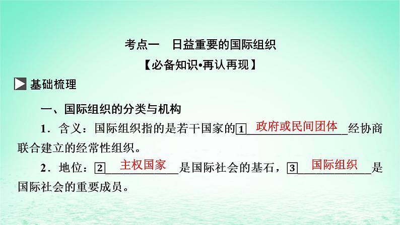 2023版新教材高考政治一轮总复习第四单元国际组织第8课主要的国际组织课件部编版选择性必修104