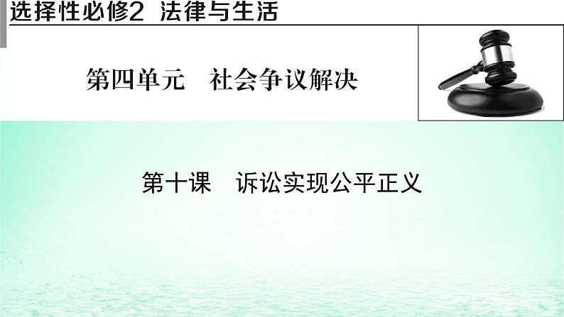 2023版新教材高考政治一轮总复习第四单元社会争议解决第10课诉讼实现公平正义课件部编版选择性必修2第1页