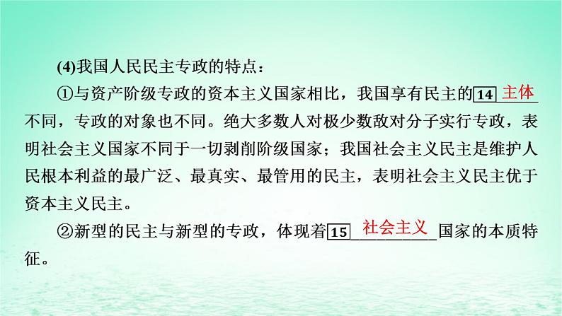 2023版新教材高考政治一轮总复习第一单元各具特色的国家第1课国体与政体课件部编版选择性必修1第6页