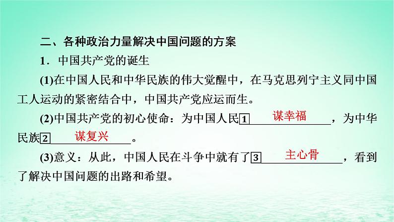 2023版新教材高考政治一轮总复习第一单元中国共产党的领导第1课历史和人民的选择课件部编版必修306