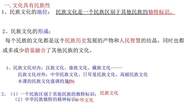 8.1 文化的民族性与多样性 课件6必修四哲学与文化02